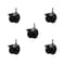 Service Caster 2'' Black Metal Hood Twin Caster with Brake Nylon Wheel 3/8 Thread Stem, 5PK SCC-TS02S50D-NYS-FB-B-381634-5 - alternate 1